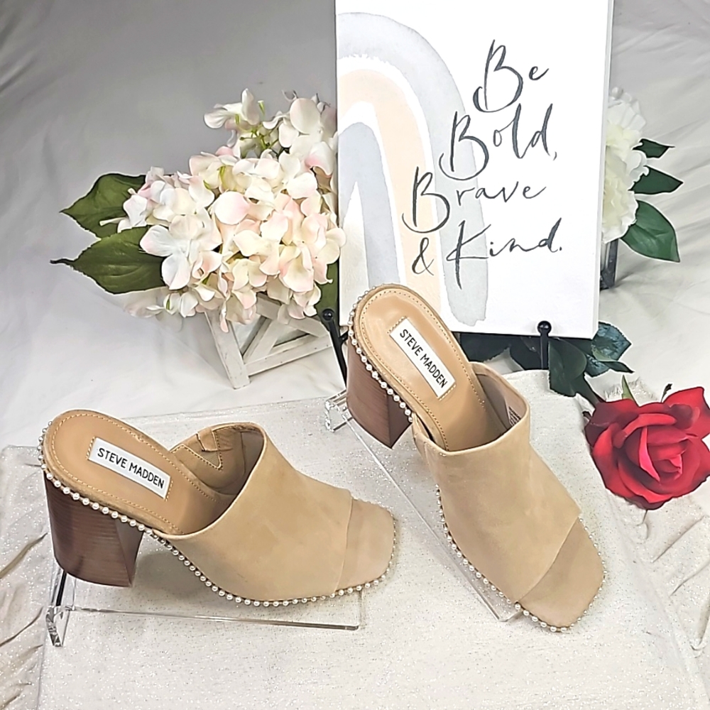 Steve Madden Slip On Block Heels Elegant Wear Career Office Wear - Picture 3 of 15
